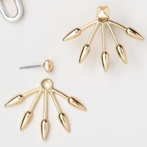 Plunder Gold Fan Earrings - Picture 3 of 4